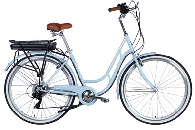 Велосипед з електроприводом 28" ST Dorozhnik eRETRO Vbr FR рама-19" 36B 12.5А*г 500Вт світло-блакитний PANTONE 5435 C 2025 крила, крило пер., крило зад., підніжка