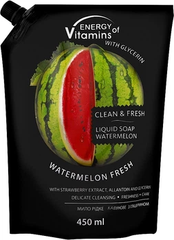 Рідке мило кавунове з гліцерином - Energy of Vitamins (дой-пак) 450ml