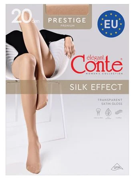 Колготки женские Conte elegant Prestige с эффектом нежного шелка, без шортиков, 20 DEN Natural, размер 3