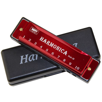 Губная гармошка Harmonica для начинающих красная 10С