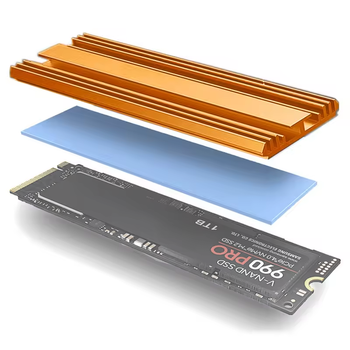 Радиатор охлаждения Teucer для SSD M.2 NVMe 2280 для PS5 PC ноутбука золотистый