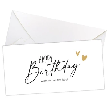 Конверт для денег Star Happy Birthday золотое сердце 9725