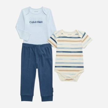 Дитячий комплект (боді + боді-футболка + штанці) для хлопчиків Calvin Klein 146270782 80 см Різнокольоровий (1159829030)