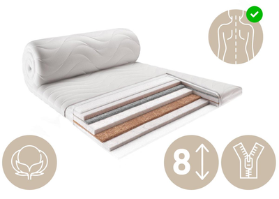 Ортопедичний матрац Persei Flex (04) Roll Air UP Plus Cocos 65x185x8 2в1 середня жорсткість + помірно-жорсткий (2747761)