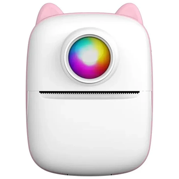 Портативный детский термопринтер с термопечатью Mini Printer X2 Cat Розовый