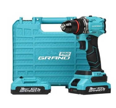 Аккумуляторный шуроповерт Grand ДА-20/2 UBL/PRO (ударный безщеточный мотор 2Ач 52Нм кейс)