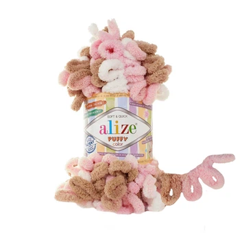 Пряжа для вязания Alize Puffy Color 6046 Нежная-пастель