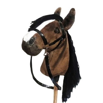 Хобіхорс коричневий кінь на палиці - Hobby horse з вуздечкою А4