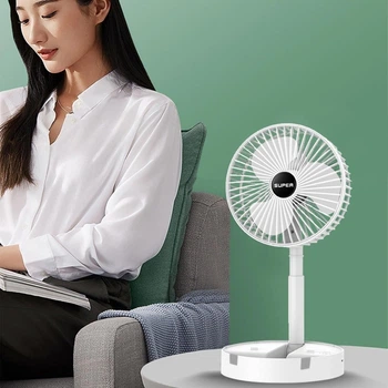 Настольный вентилятор на ножке Memos Telescopic Fan с USB зарядкой и подставкой под телефон