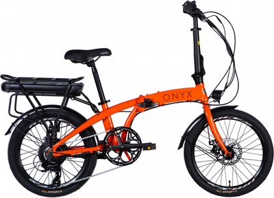 Електровелосипед Dorozhnik eONYX DD CS 11" 20" AL 36 В 12.5 Аг 500 Вт з кріпл. до багажної. задній, з крилом St з ліхтарем з багажником задн. AL 2025 Помаранчевий (ELB-D-20-053)
