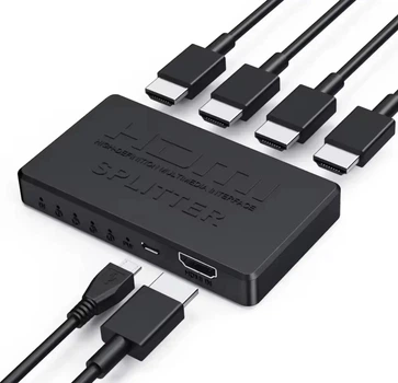 HDMI сплітер розгалужувач 1 на 4 порти 2K 4K Full HD 1080P Video splitter 1x4 HDMI Splitter USB