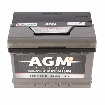 Автомобільний акумулятор AGM Silver Premium (+/-) 12V 60Ah (600A) Euro (AKBLU1052)