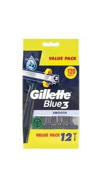 Одноразові станки для гоління Gillette Blue3 Smooth 12 шт.