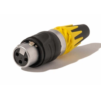 Разъем XLR 3 гнездо, XLR Female socket SA261A-SC-PG-WP 3pin, штампованные контакты, золото, зажим-крокодил, серия WP, на кабель диам. 3.0-6.5 мм, корпус-металл