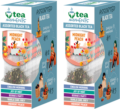 Набор чая-ассорти Tea Moments Assorted Black tea 5 вкусов х 3 кадди-пакетика х 2 шт (2300000013108)