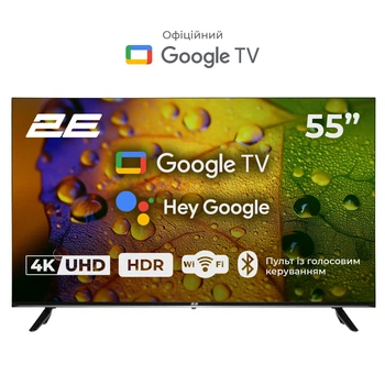 Телевизор 55" 2E 2E-55A07K LED 4K 60Hz Smart Google TV Black