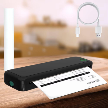 Портативний термопринтер Mini А4 Printer бездротовий дорожній Bluetooth міні принтер для пристроїв iOS Android