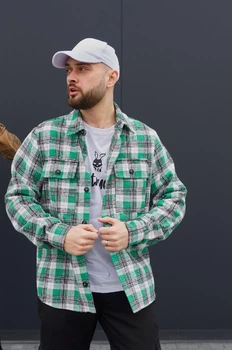 Сорочка чоловіча картата 2XL Зелена (1247412111)