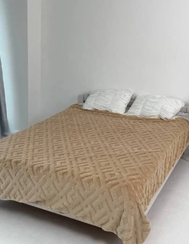 Плед Dushka Home Королівська Шиншила Ромб 21226 200х230 см кава з молоком 5056639