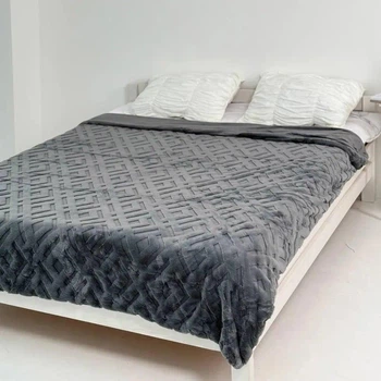 Плед Dushka Home Королевская Шиншилла Ромб 20995 200х230 см темно-серый 5056636