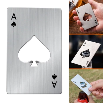 Открывалка из нержавеющей стали - Ace of Spades - карта Туз Пик