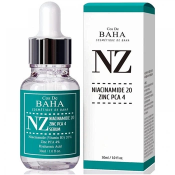Сироватка для обличчя з ніацинамідом та цинком Cos De Baha Niacinamide 20% + Zinc 4% 30 мл (8809240318409)