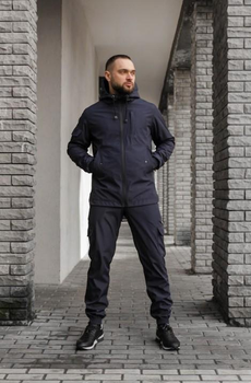 Мужской костюм демисезонный куртка и штаны Softshell EY Intruder 0210 4XL Синий ( IN - 0210/04 N )