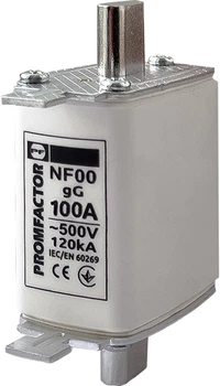 Запобіжник ножовий з плавкою вставкою Промфактор NF00.100A 500V 120kA