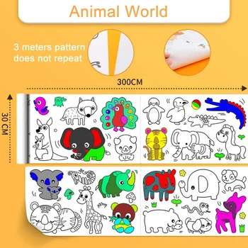 Раскраска в рулоне Byfa Animal World