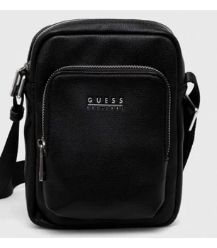 Сумка мужская с накладним карманом Guess черный HMMITUP 5260