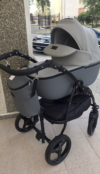 Дитяча коляска 2 в 1 Victoria Gold Classik екошкіра графіт сіра