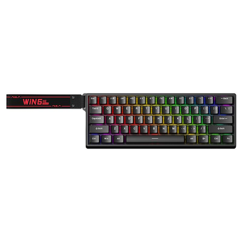 Механічна клавіатура на магнітних світчах AULA WIN60 HE, 60 key PBT, RGB, УКР та АНГЛ, BLACK/ЧОРНА (WIN60HE-B)