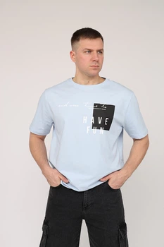 Футболка з коротким рукавом чоловіча YUKI блакитний XL ЦБ-00270047