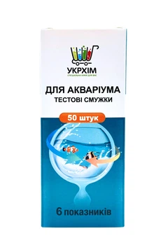Тестові смужки для акваріума на 6 показників (50 шт.) UKRHIM TS-AQ6-50