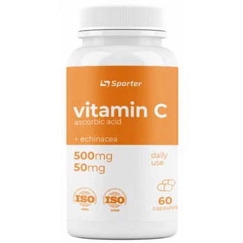 Вітаміни та мінерали Sporter Vitamin C + Echinacea, 60 капсул