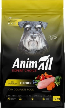 Повнораціонний сухий корм AnimAll для собак зі свіжою куркою 12 кг (5902706511529)