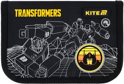 Пенал шкільний без наповнення Kite Transformers Generations 1 відділення 1 відворот 20.5х14х4 см Чорний (TF25-621)