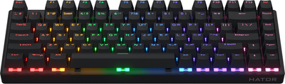 Клавіатура бездротова Hator Icefall Mecha 75 Rainbow Led Wireless/Bluetooth/USB Black (HTK275UA)