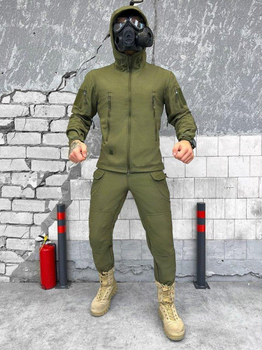 Тактический костюм Softshell Tactical Guard на молнии с липучками под шевроны Olive XXL