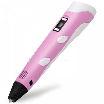 3D ручка з LCD дисплеєм і пластиком для малювання Рожевий Pen 2 (YU8SH1612)