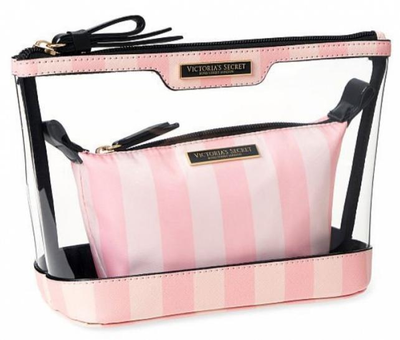 Косметичка Victoria's Secret 2 в 1 Beauty Bag Pink Stripe