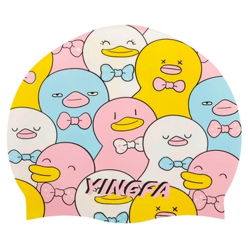 Шапочка для плавания детская силиконовая Yingfa Junior 0012-1 Pink-Yellow-Blue