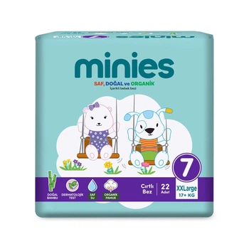 Підгузки Minies Baby XXLarge 7 (Розмір 17+кг) 22 шт