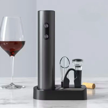 Электрический автоматический штопор Semi Automatic Corkscrew 3 в 1, Black на батарейках