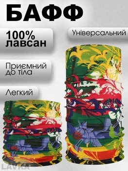 Бафф, снуд легкий, бандана-трансформер, демисезонная, баф, универсальный размер, цветы 1042542012