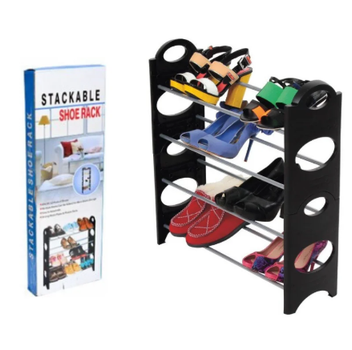 Органайзер Черный для Обуви 4 Полки Stackable Shoe Rack (SN9QI8972)
