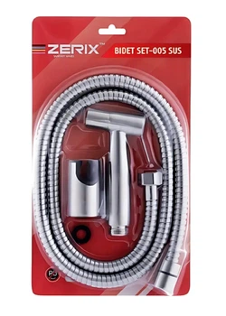 Набір для гігієнічного душу Zerix BIDET SET-005.SUS з нержавіючої сталі SUS304 упаковка блістер (ZX5860)