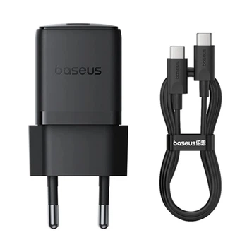 Сетевое зарядное устройство Baseus Palm Fast Charger 30W (1USB-C) + кабель Type-C to Type-C Cluster Black