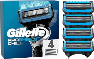 Сменные лезвия для бритья Gillette ProShield Chill с охлаждающим эффектом (4 шт)