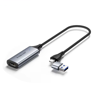 Внешняя карта видеозахвата Lemorele MS2130 - HDMI Full HD до USB Type-C для PC, MacBook, Switch, Xbox, PS4